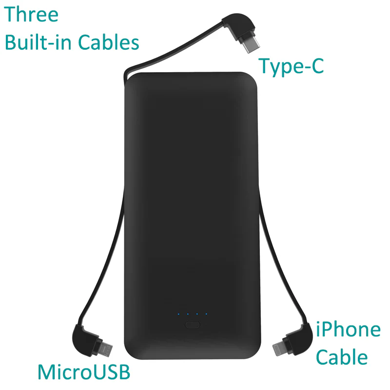3-in-1 10000mAh Power Bank Portable Charger - AC Plug - Fonus C07 - Image 4