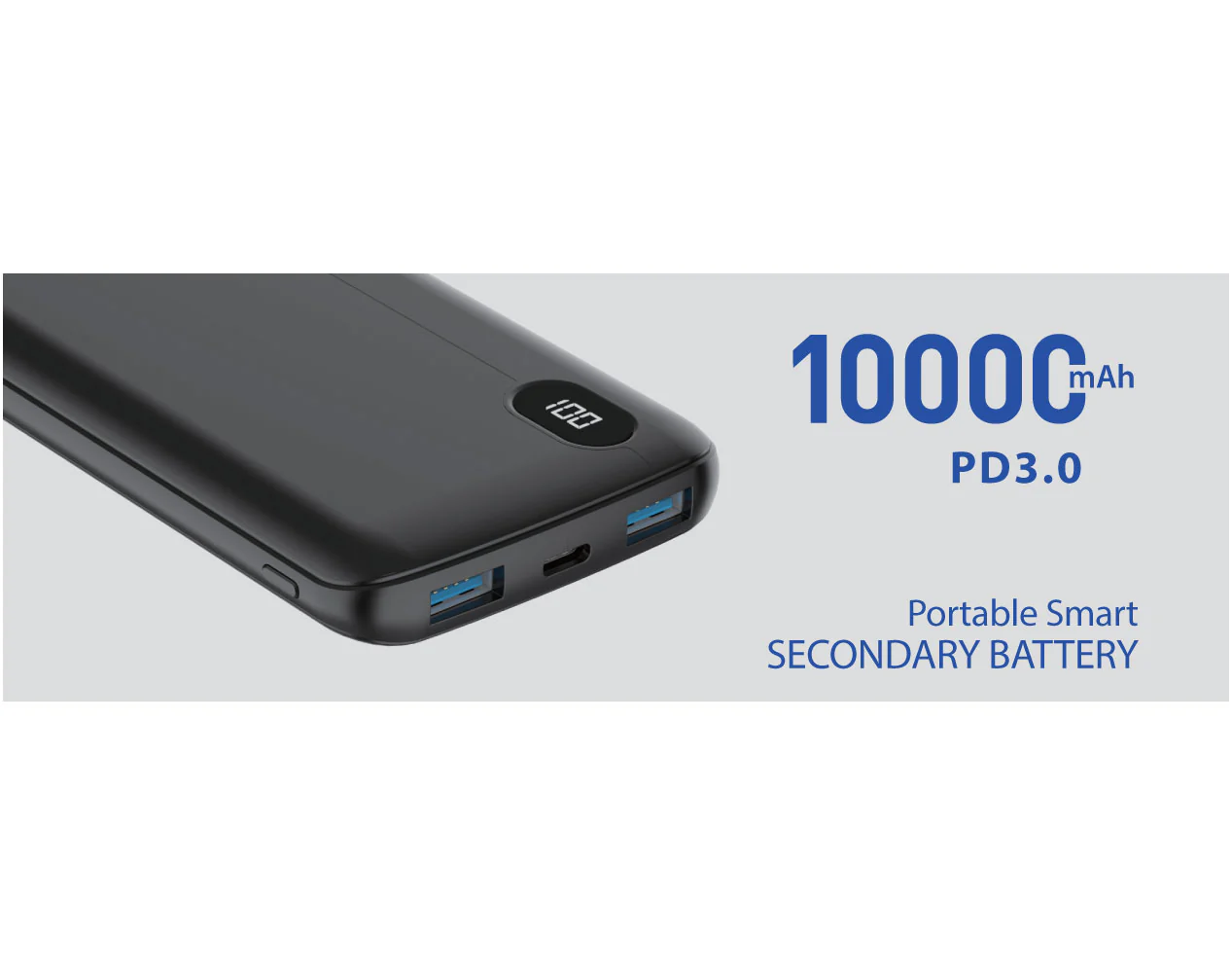 10000mAh Power Bank LED Display Backup Battery Portable Charger Slim 2-Port USB - ZDM11 - Image 2