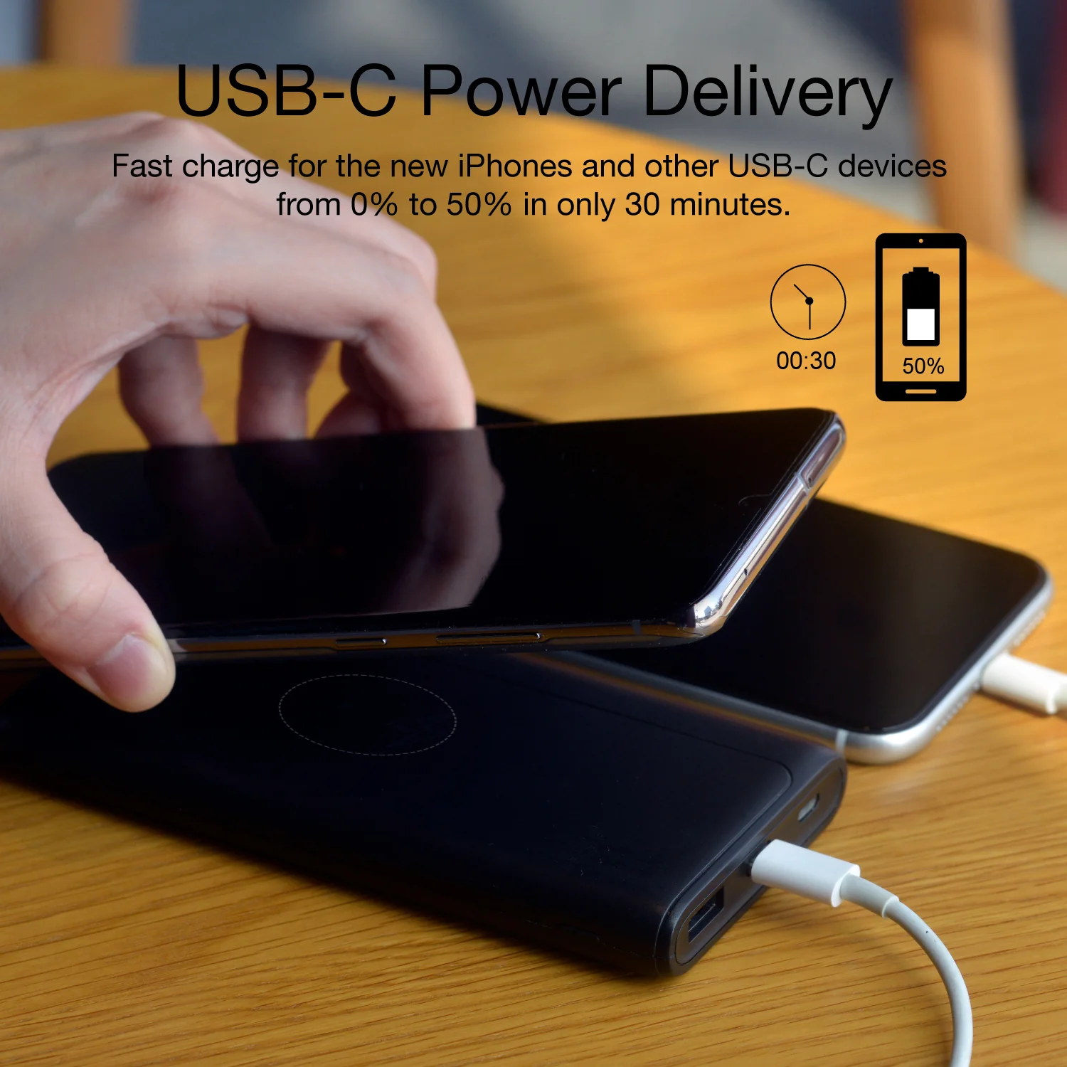 10000mAh Power Bank Wireless Charging Backup Battery Portable Charger Slim 2-Port USB - ZDC36 - Image 4