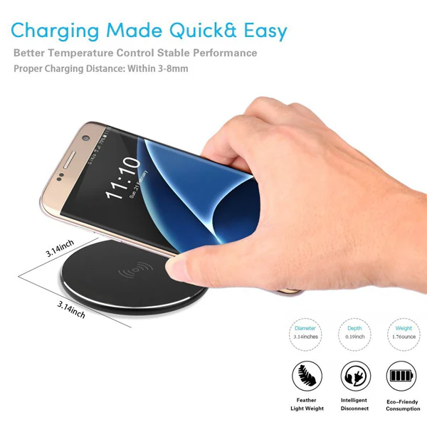 Ultra Slim Wireless Charger Fast Charging Pad - Fonus N97 - Image 4