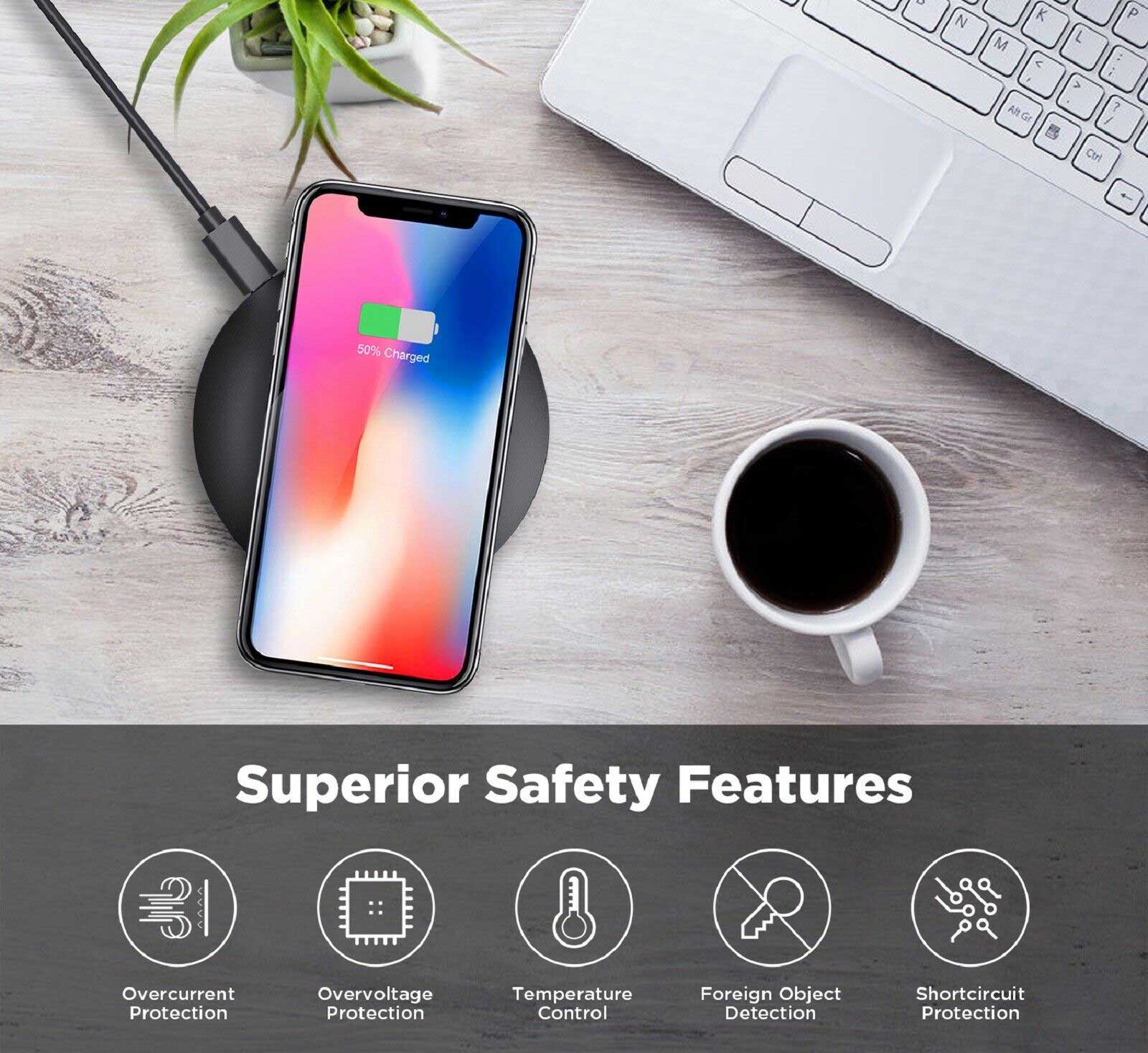 15W Fast Wireless Charger With USB Wall Charger Power Adapter Charging Pad Slim Quick Charge - ZDWH4 - Image 3