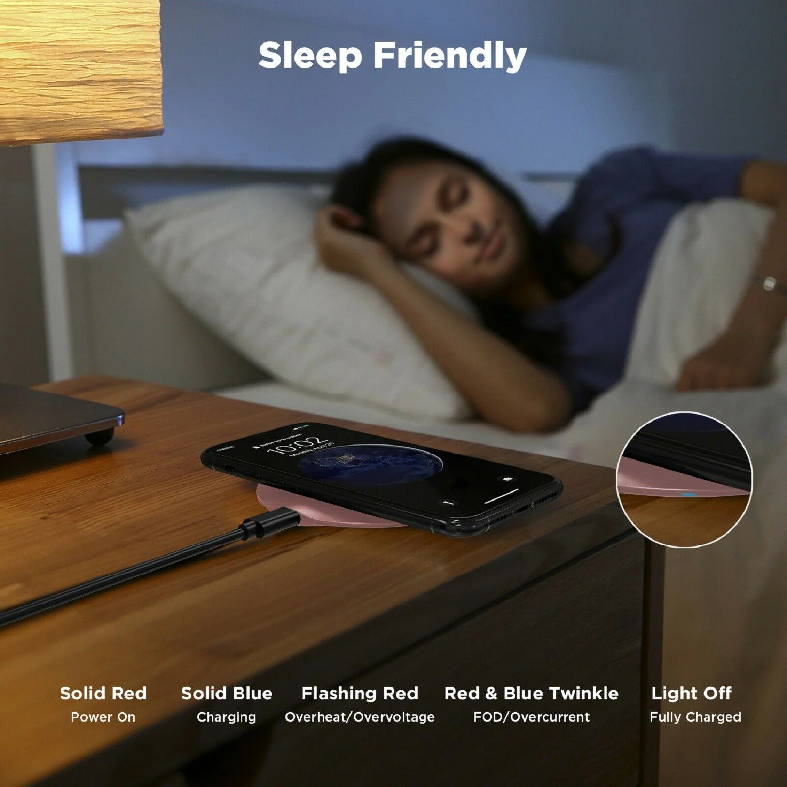 15W Wireless Charger Fast Pink Charging Pad Slim Quick Charge - ZDWH2 - Image 3
