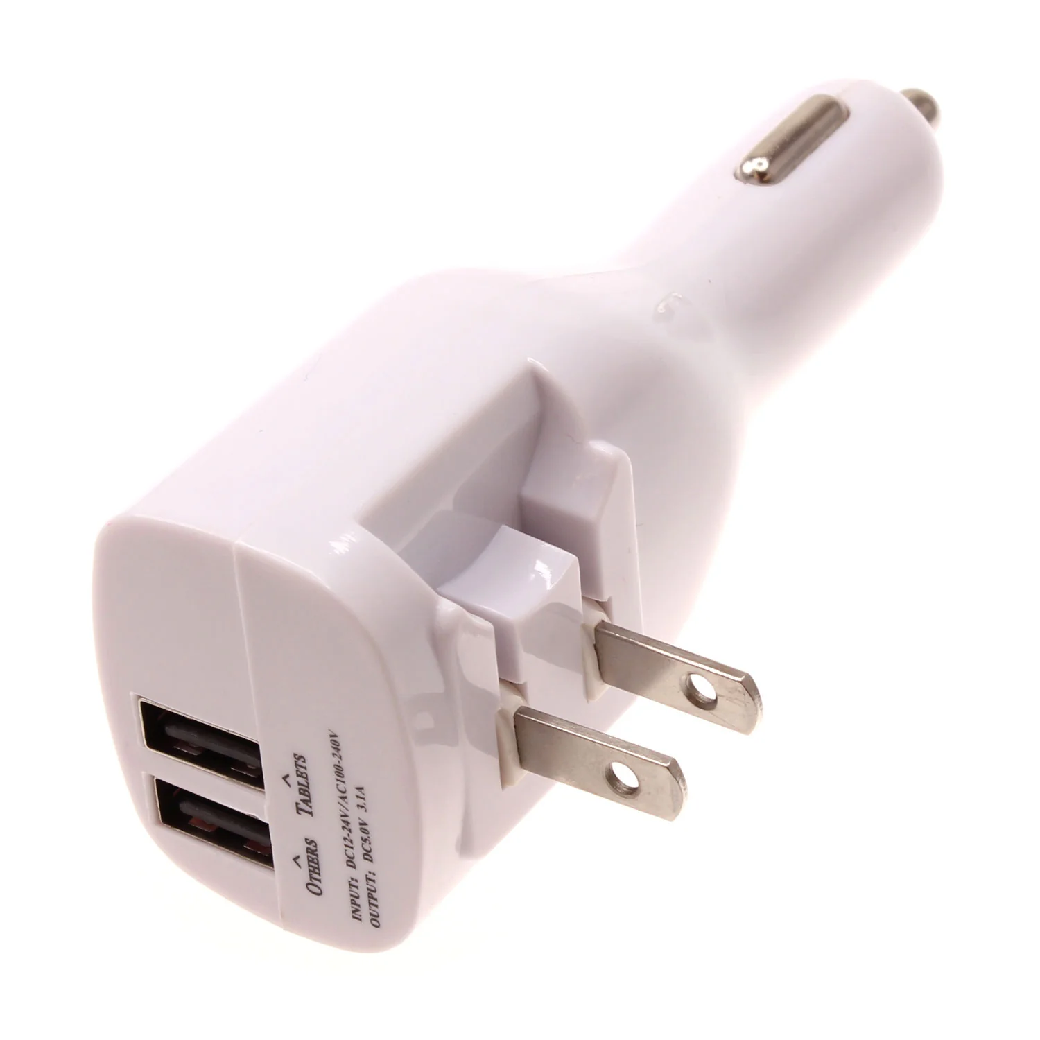 2-in-1 Car Home Charger Coiled USB Cable Micro-USB to USB-C Adapter Charger Cord Power Wire Folding Prongs - ZDK12 - Image 3
