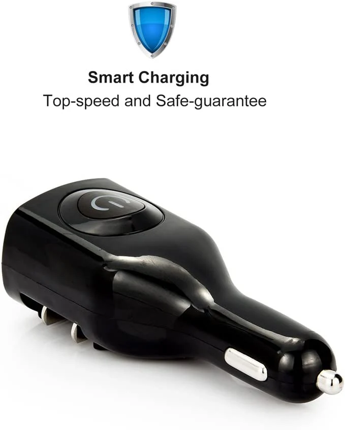 2-in-1 Car Home Wall Charger 2-Port USB - Folding Prongs - Fonus M67 - Image 6