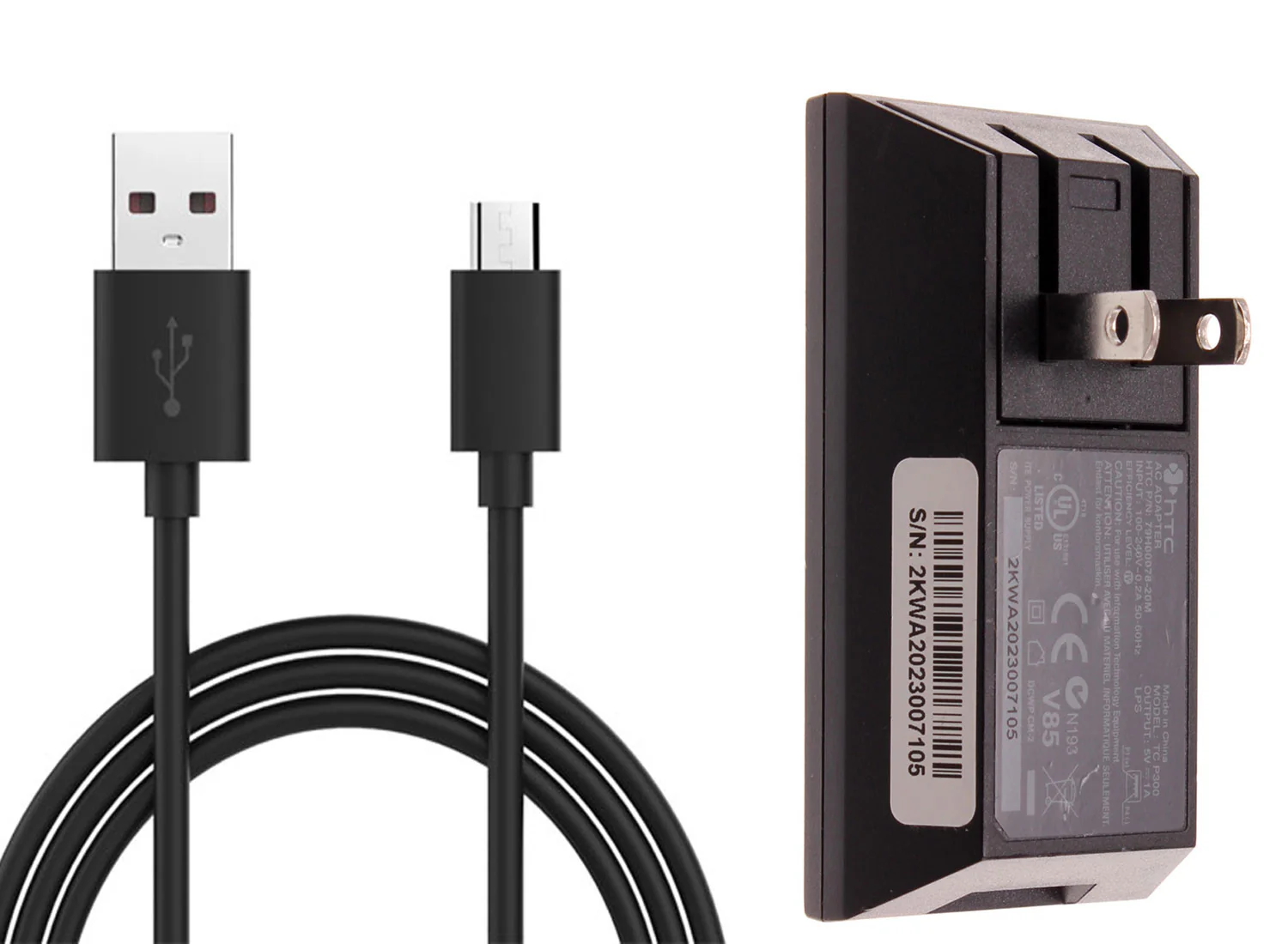 HTC OEM Home Wall Charger Micro USB Cable