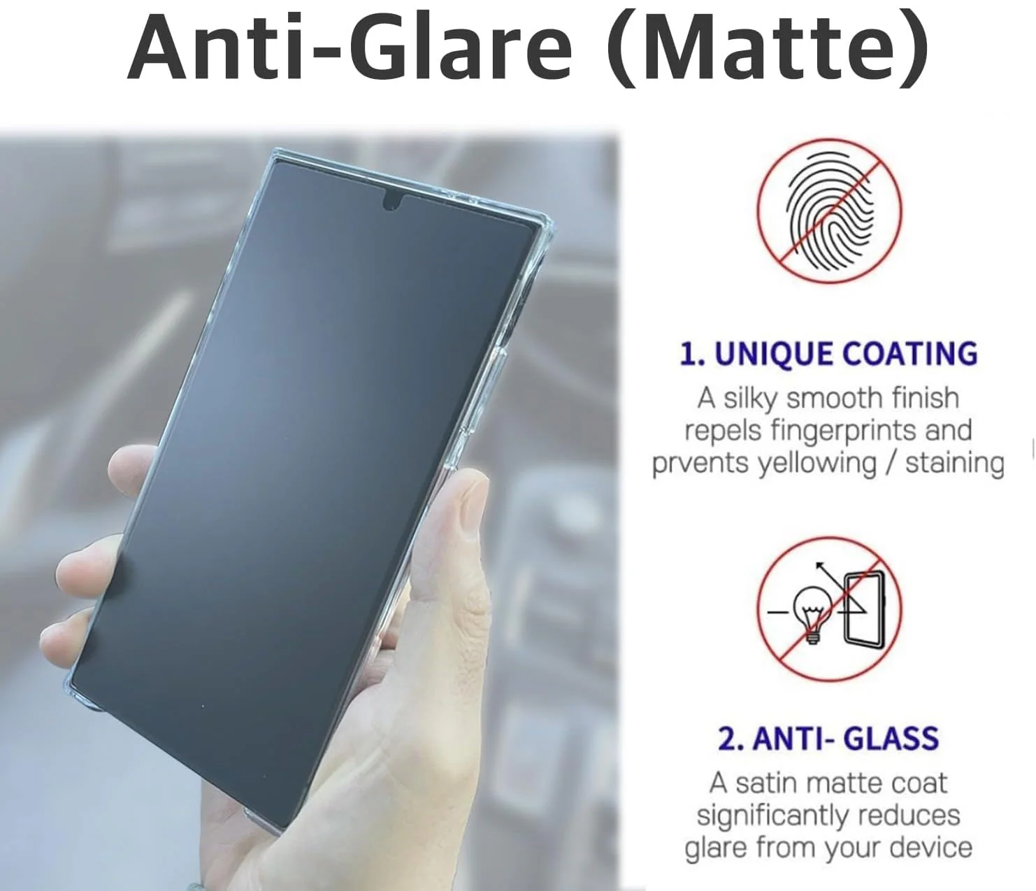 2 Pack Matte Screen Protector TPU Film Anti-Glare Anti-Fingerprint Fingerprint Works 3D Edge - ZD2SP31 - Image 2