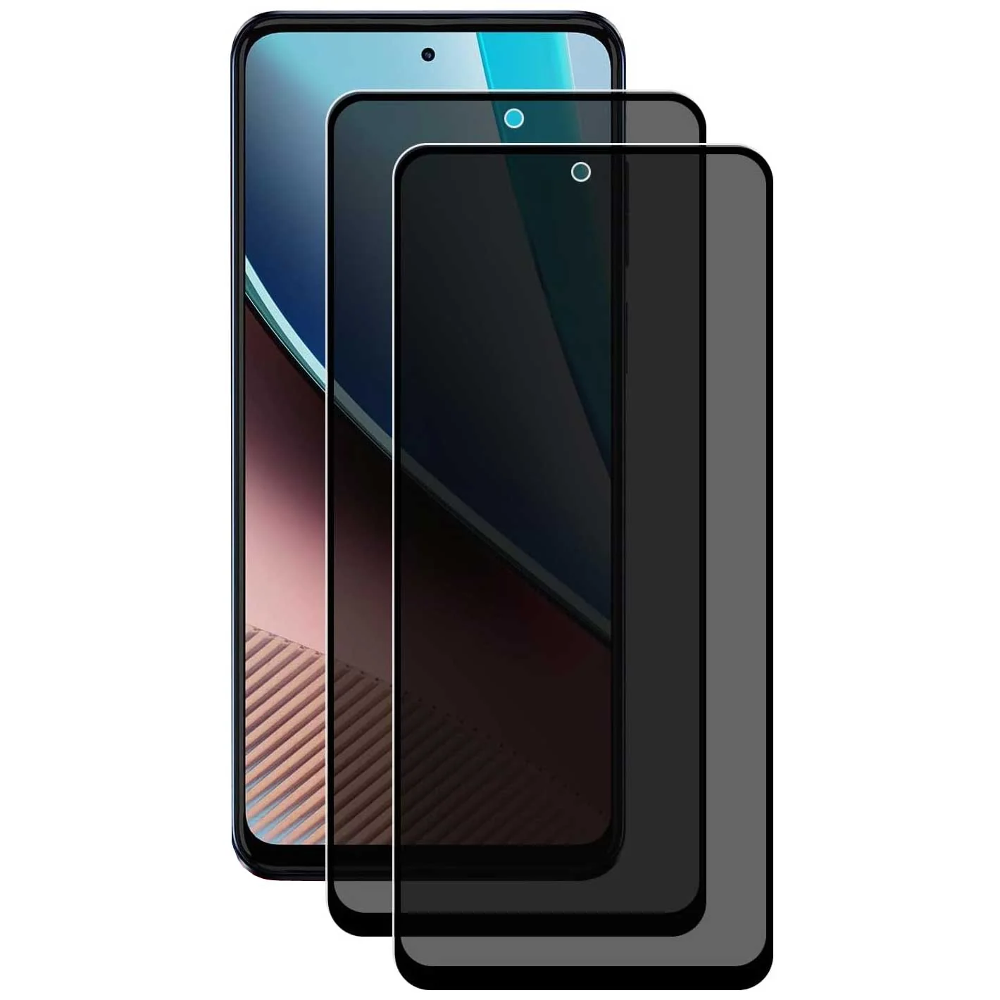 2 Pack Privacy Screen Protector Tempered Glass Anti-Spy 9H Hardness Anti-Peep 3D Edge - ZD2SP25