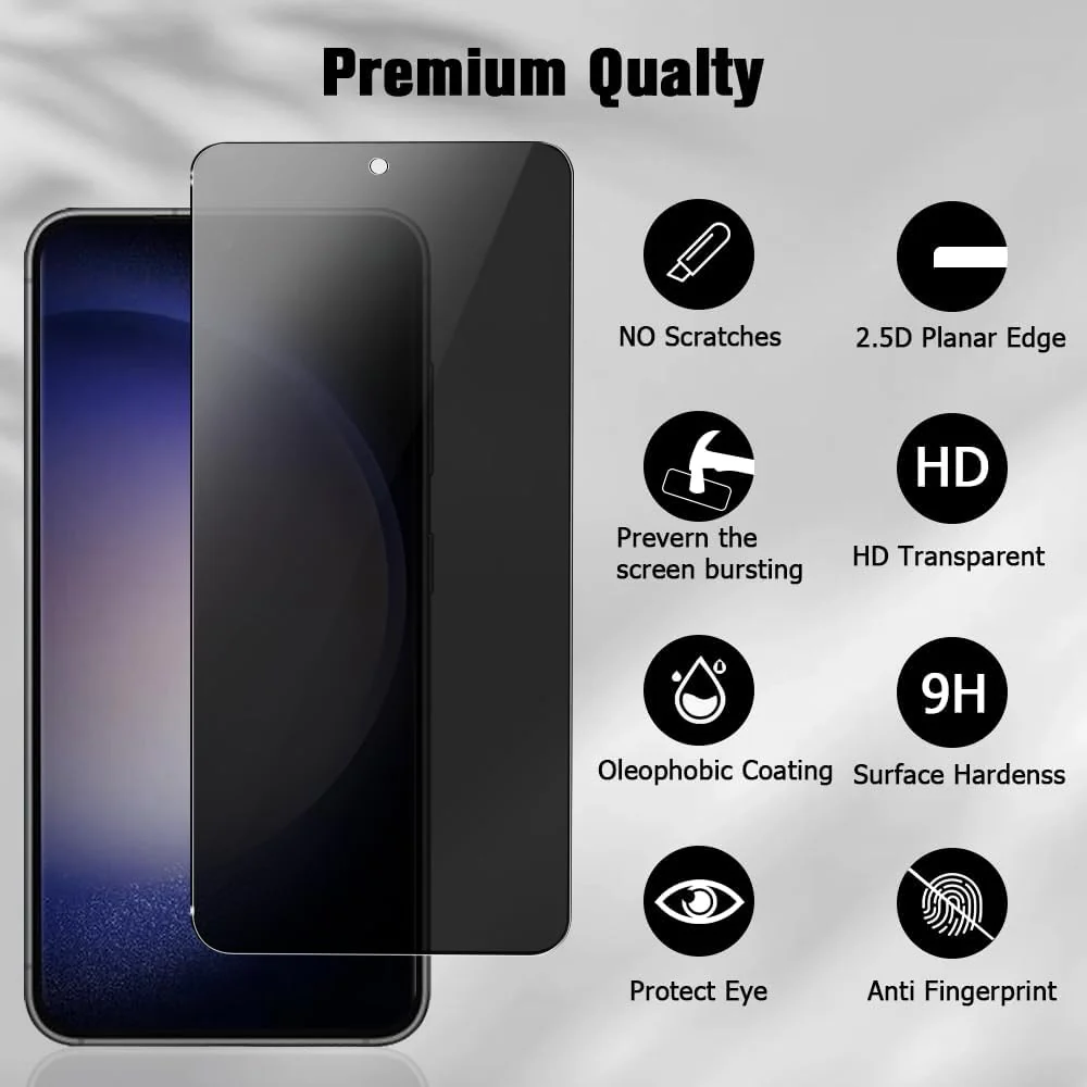 2 Pack Privacy Screen Protector Tempered Glass Anti-Spy 9H Hardness Anti-Peep 3D Edge - ZD2XG90 - Image 3