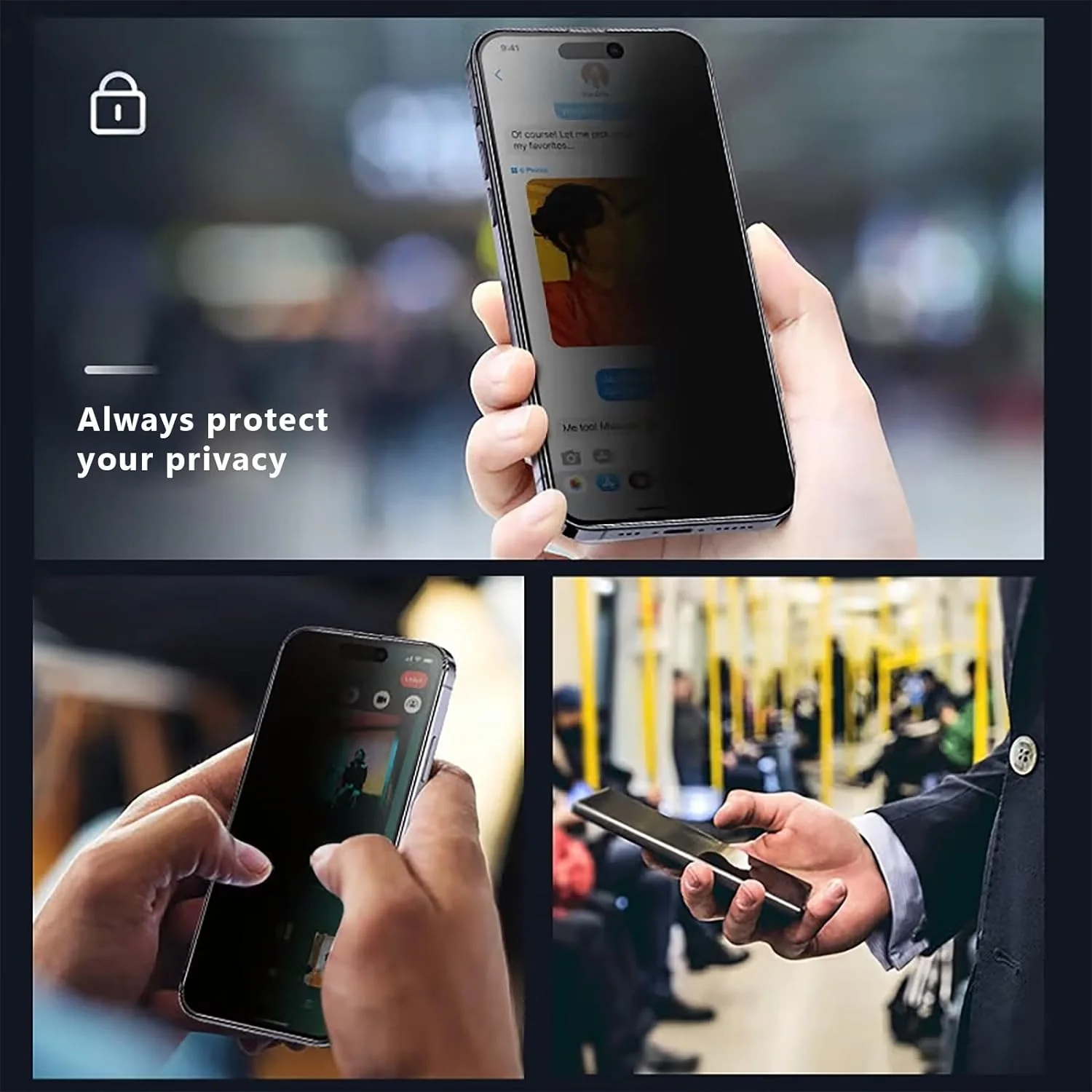 2 Pack Privacy Screen Protector Tempered Glass Curved Anti-Spy Anti-Peep 3D Edge - ZD2V40 - Image 6