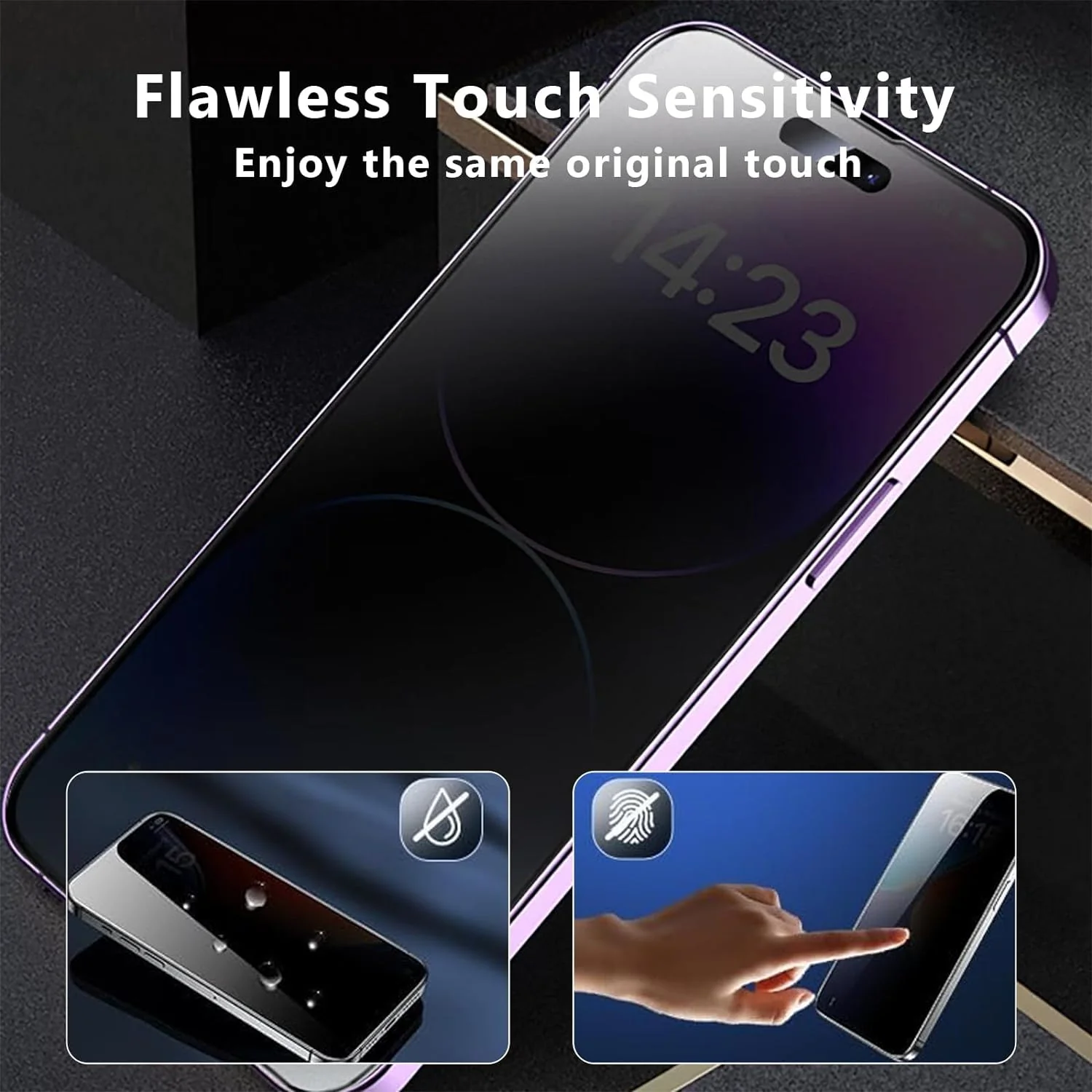 2 Pack Privacy Screen Protector Tempered Glass Curved Anti-Spy Anti-Peep Case Friendly - ZD2SP49 - Image 3