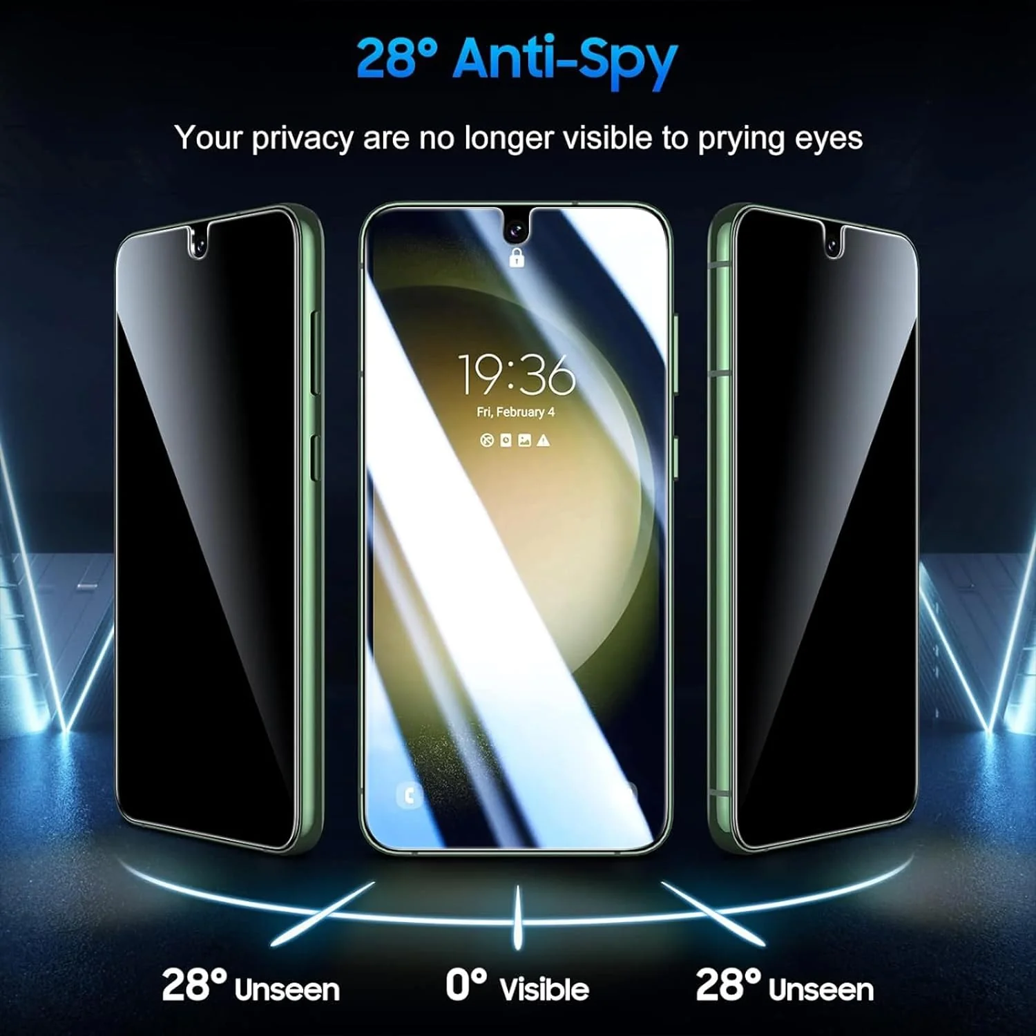 2 Pack Privacy Screen Protector TPU Film Fingerprint Works Anti-Spy Anti-Peep 3D Edge - ZD2SP41 - Image 2
