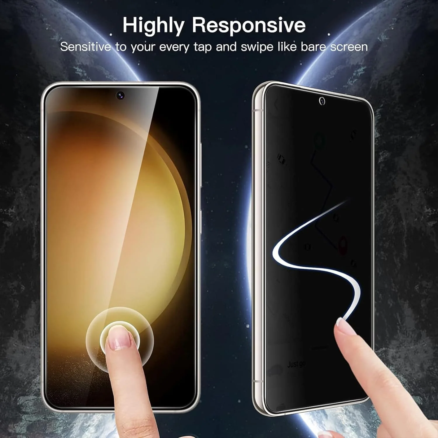 2 Pack Privacy Screen Protector TPU Film Fingerprint Works Anti-Spy Anti-Peep 3D Edge - ZD2SP42 - Image 3