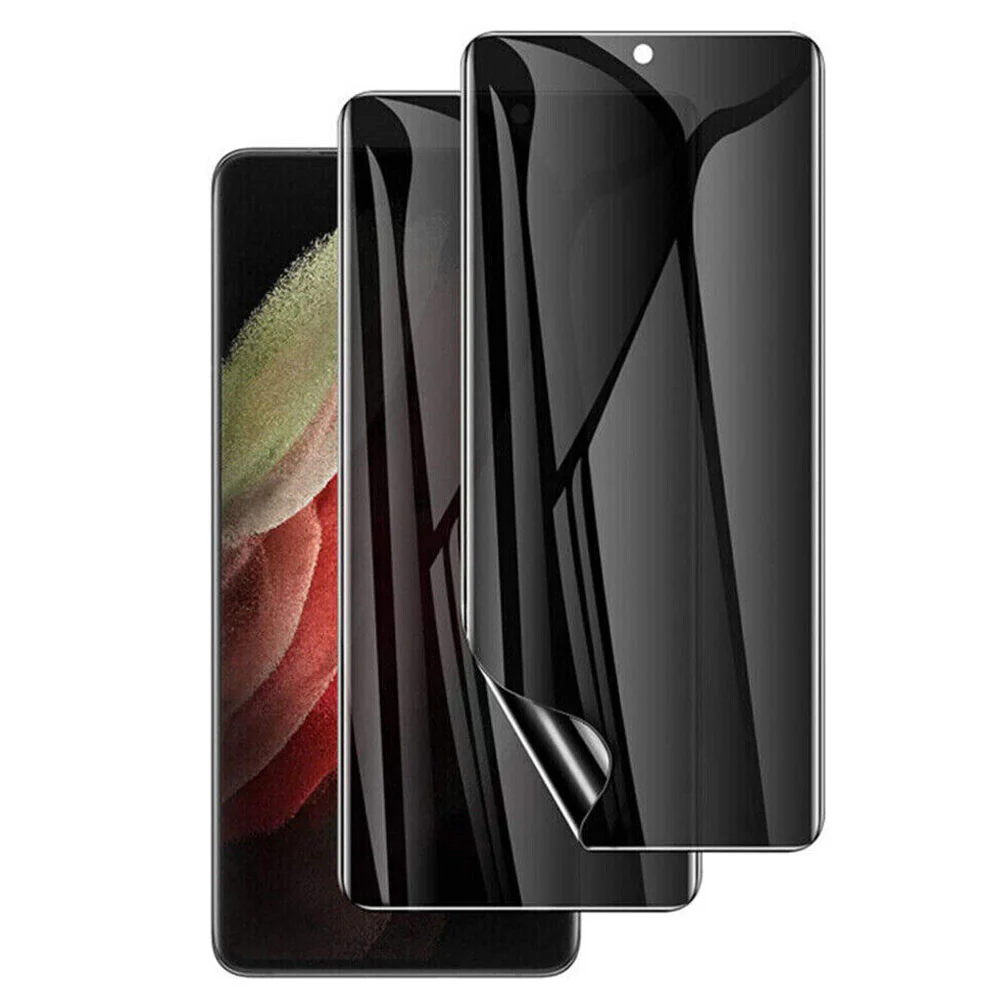 2 Pack Privacy Screen Protector TPU Film Fingerprint Works Anti-Spy Anti-Peep 3D Edge - ZD2V42