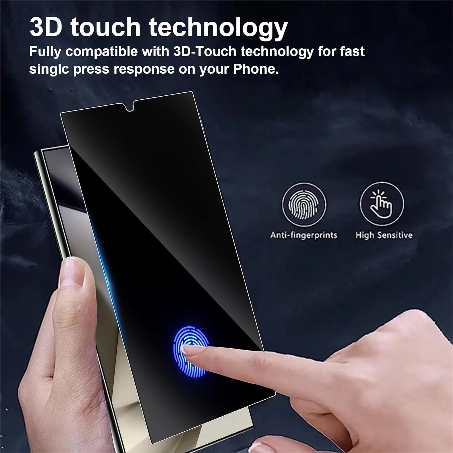 2 Pack Privacy Screen Protector TPU Film Fingerprint Works Anti-Spy Anti-Peep 3D Edge - ZD2V44 - Image 4