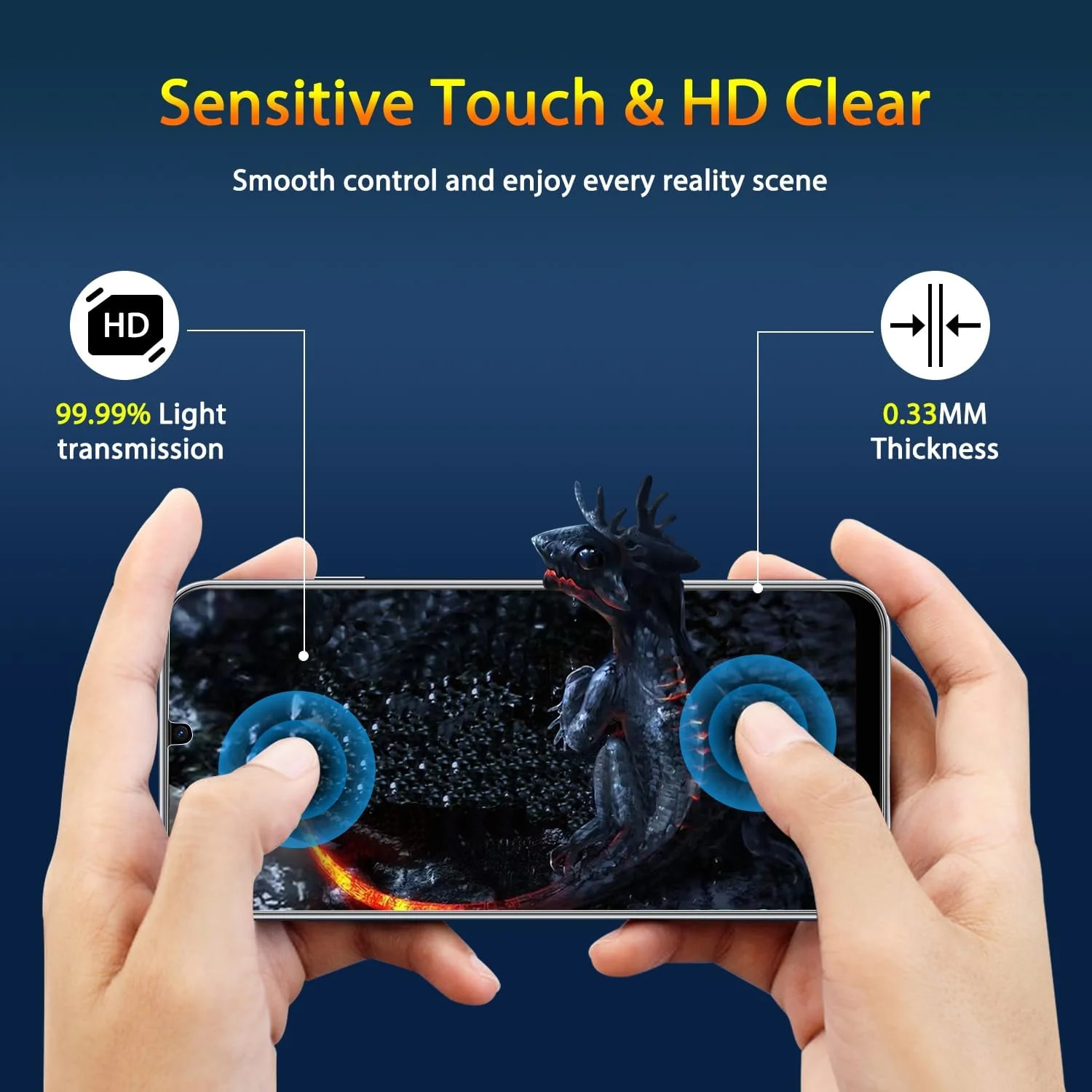 2 Pack Screen Protector Tempered Glass HD Clear Full Cover (Fingerprint Unlock) 9H Hardness - ZD2SP20 - Image 4
