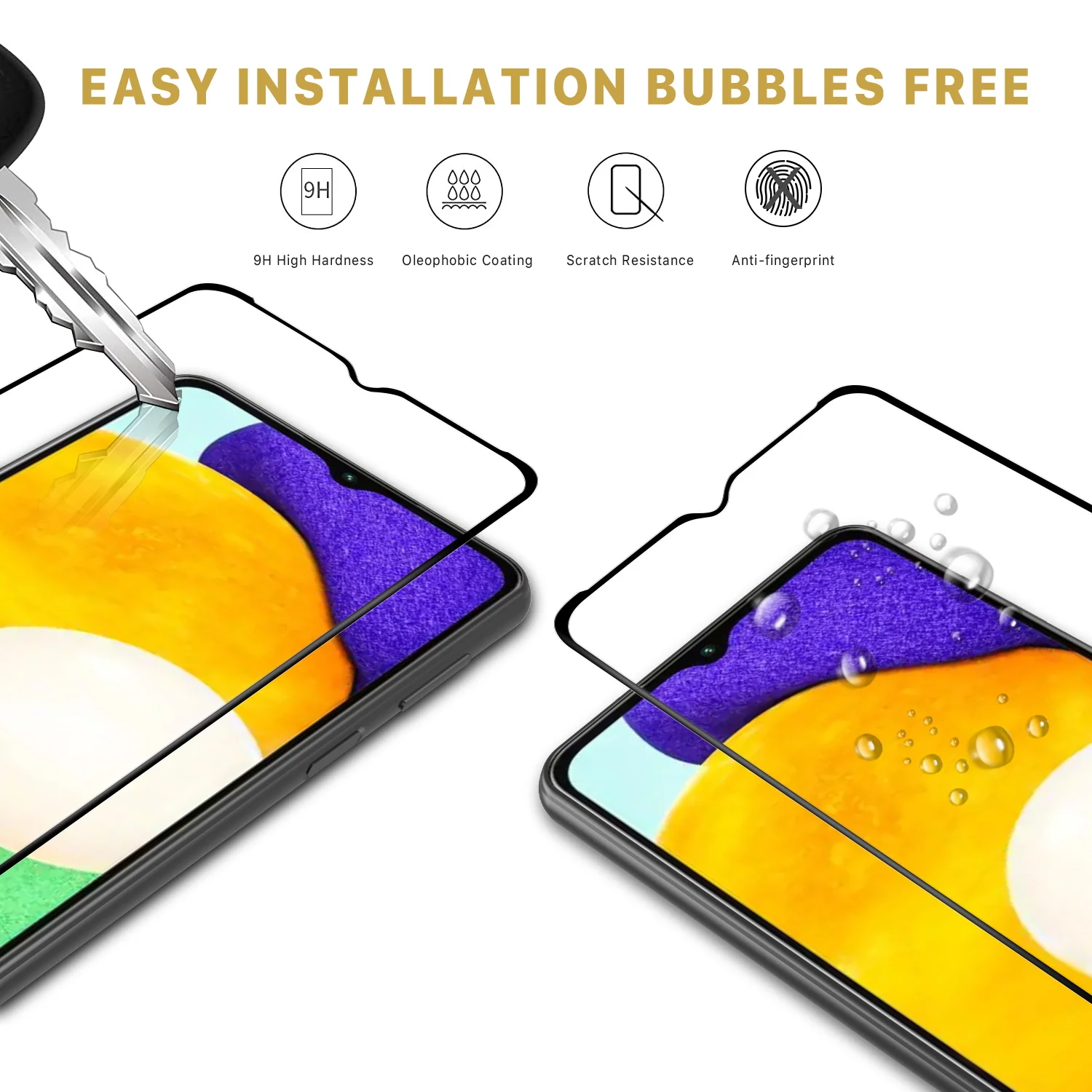 2 Pack Screen Protector Tempered Glass HD Clear Full Cover (Fingerprint Unlock) 9H Hardness - ZD2XF14 - Image 5