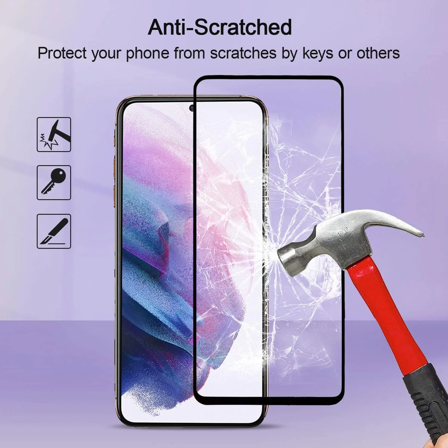 2 Pack Screen Protector Tempered Glass HD Clear Full Cover (Fingerprint Unlock) Case Friendly - ZD2XF97 - Image 4