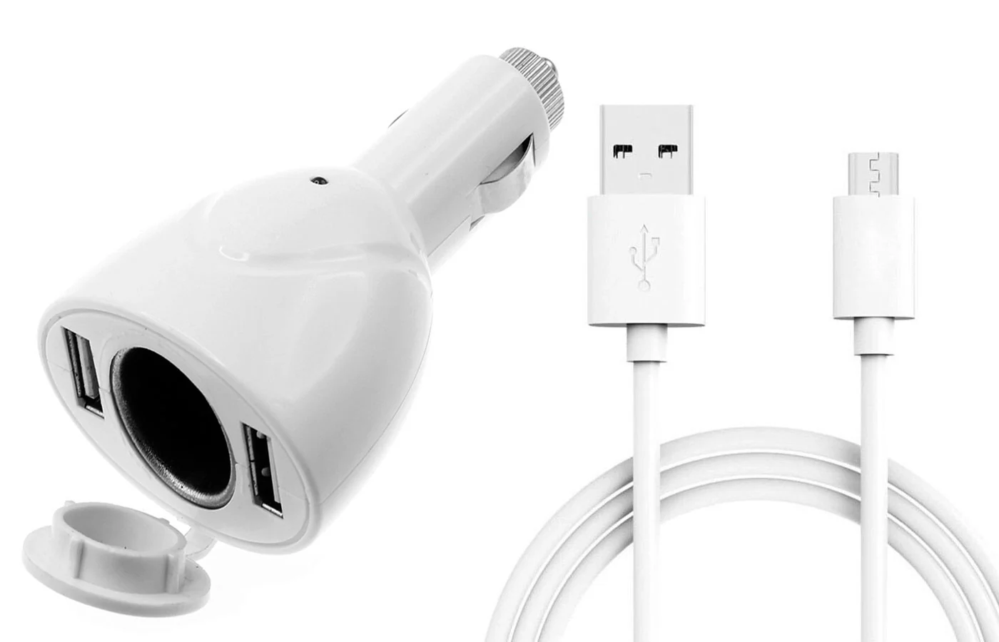 2-Port USB Charger 6ft Long Cable Power Cord DC Socket Adapter Micro-USB Wire - ZDA90