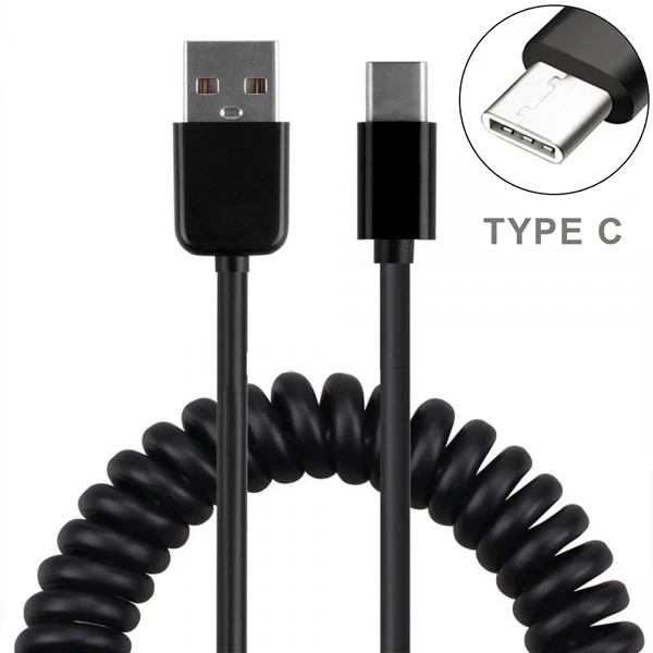 24W Fast USB Car Charger - Coiled USB-C Cable - QC3.0 - Fonus M14 - Image 2