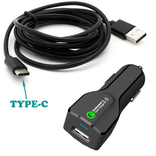 24W USB Adaptive Fast Car Charger 6ft Type-C Cable - Image 6
