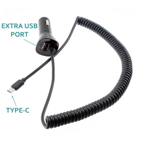 3.4Amp USB-C Car Charger - Extra USB Port - Fonus D42 - Image 2