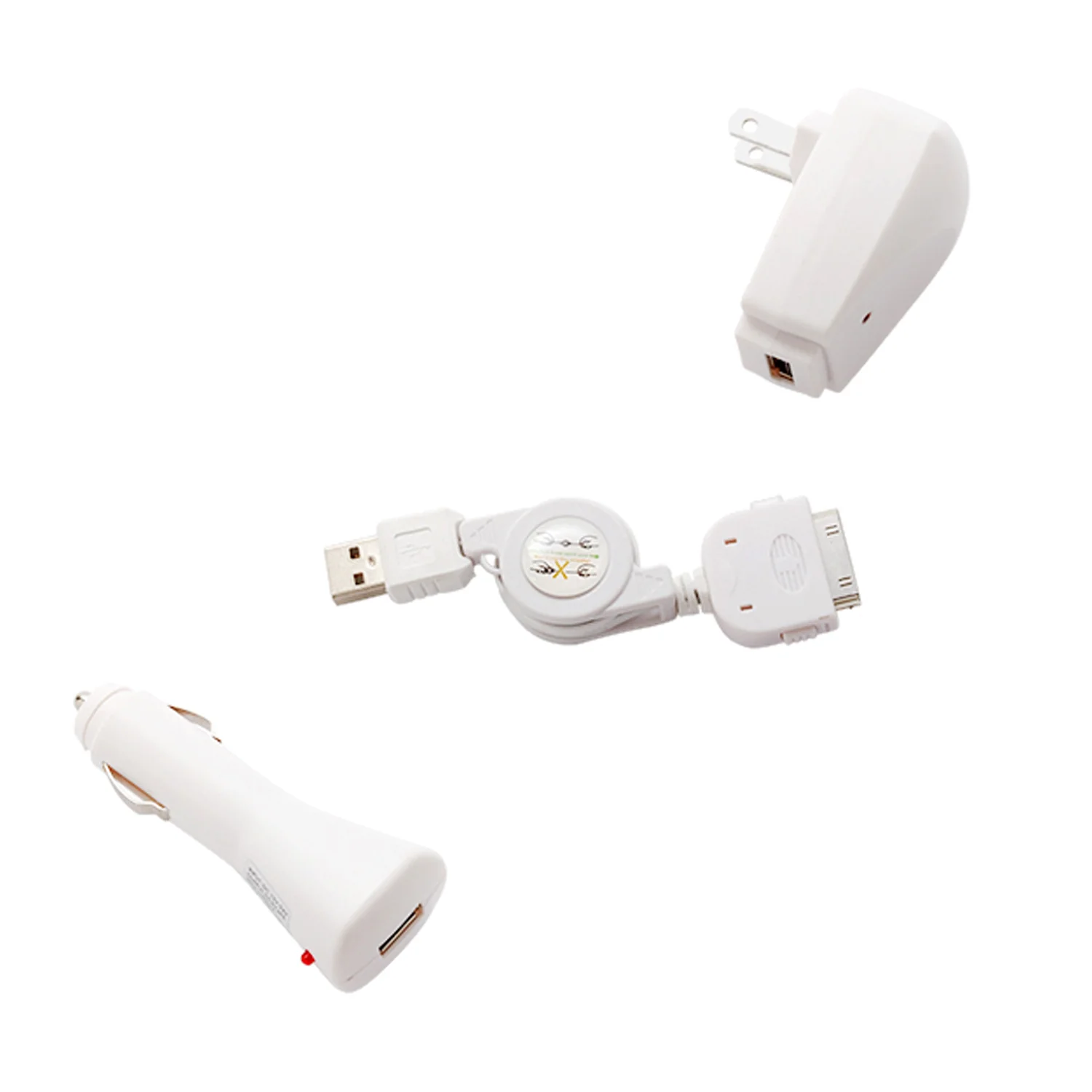 3-in-1 Home Car Charger USB Cable Retractable