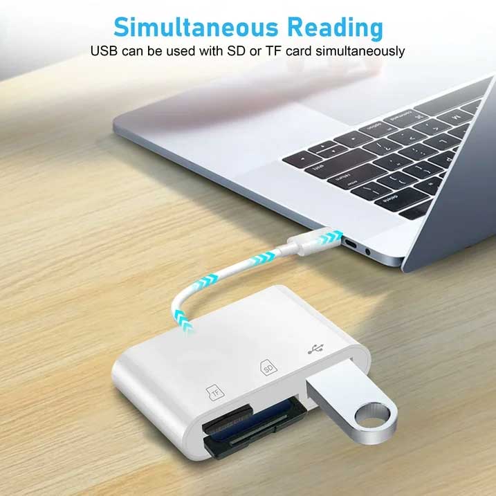 3-in-1 USB-C Adapter Card Reader MicroSD Slot TYPE-C - ZDP21 - Image 6