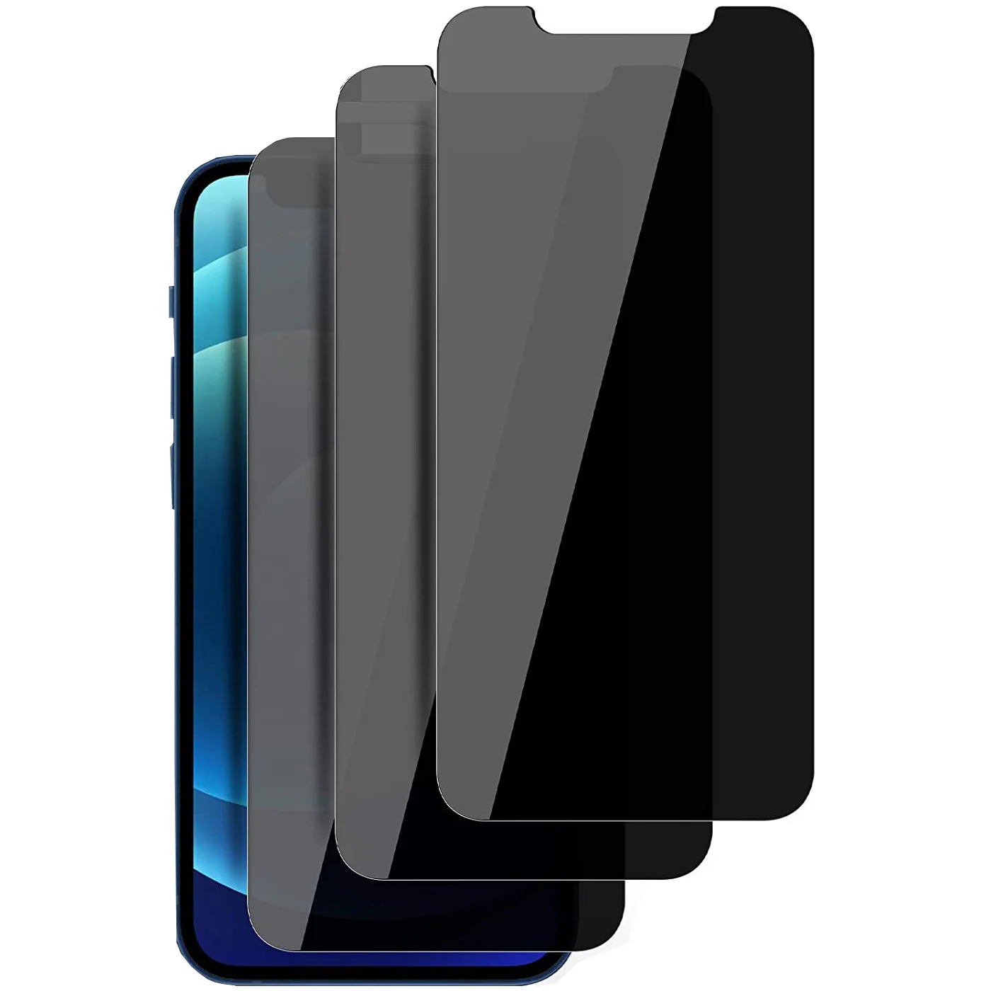 3 Pack Privacy Screen Protector Tempered Glass Curved Anti-Spy Anti-Peep 3D Edge - ZD3R72