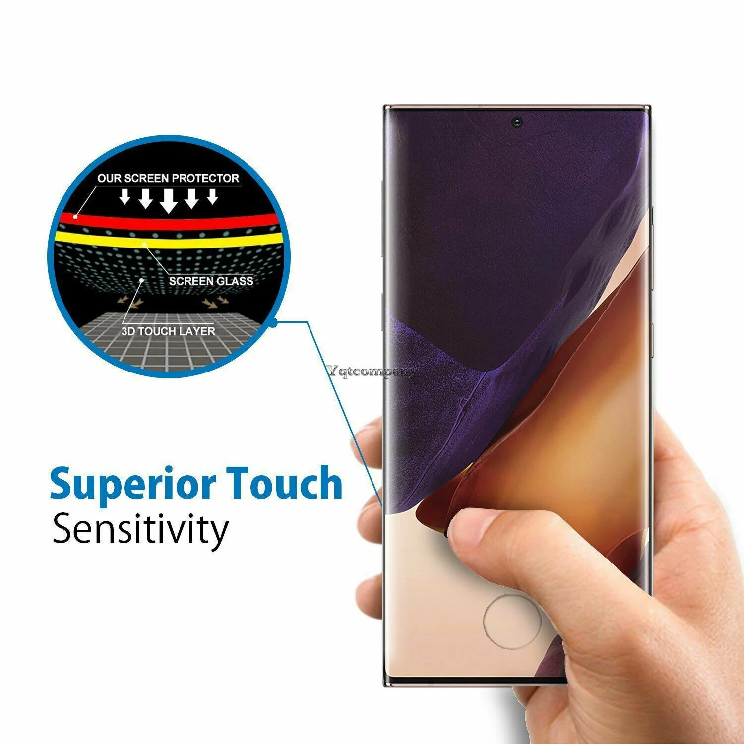 3 Pack Screen Protector Tempered Glass (Fingerprint Unlock) 3D Curved Edge Full Cover HD Clear - ZD3E92 - Image 6
