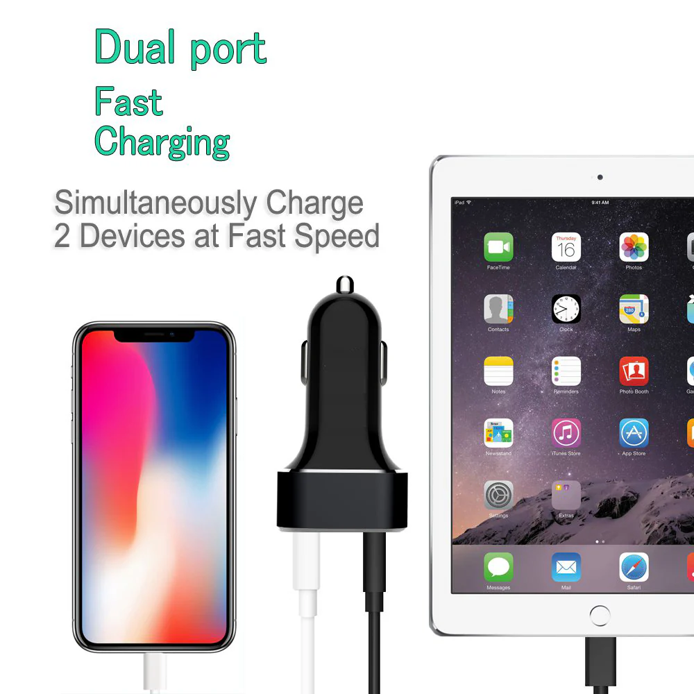 36W 2-Port USB Car Fast Charger Type-C PD Port - QC3.0 - Fonus S40 - Image 3