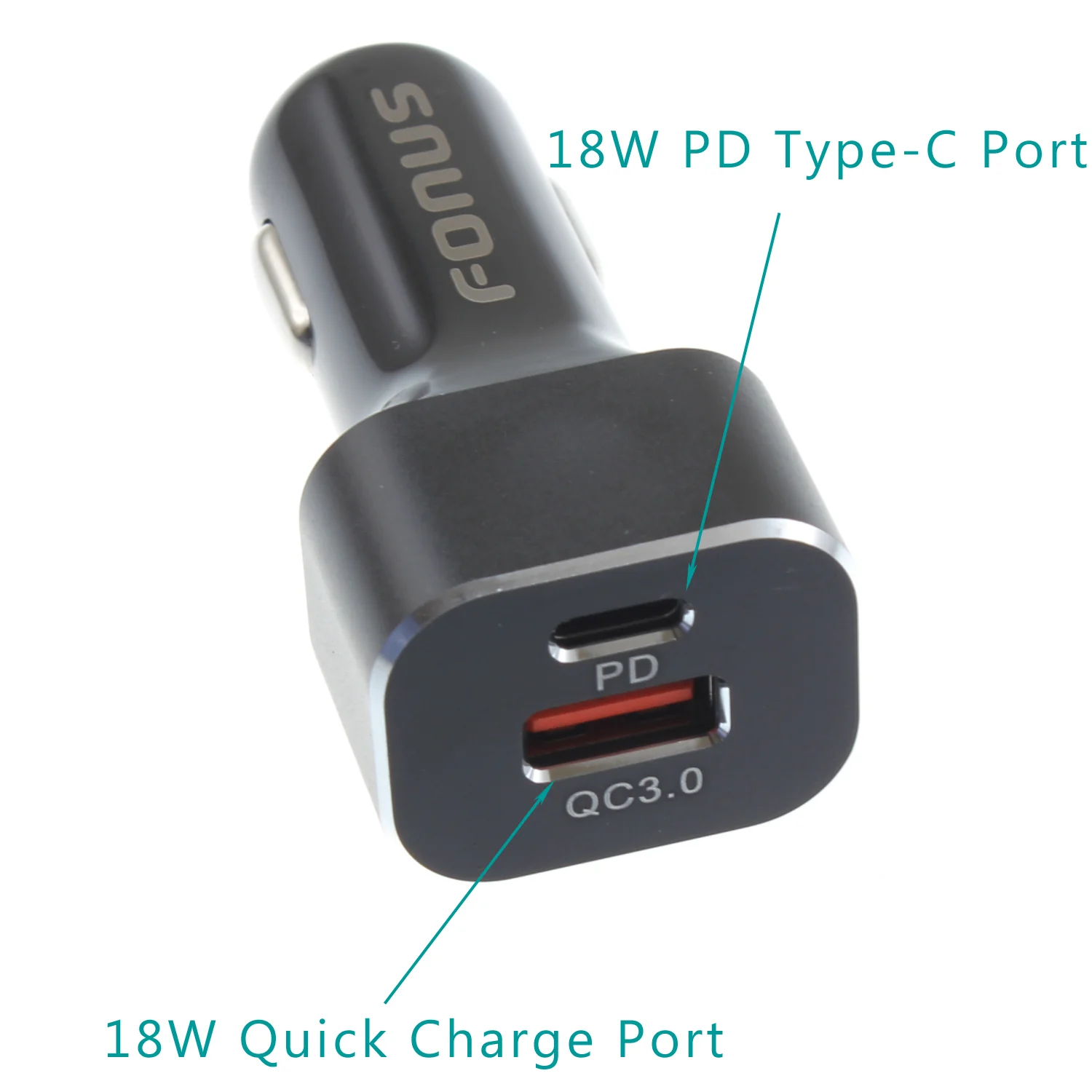 36W 2-Port USB Car Fast Charger Type-C PD Port - QC3.0 - Fonus S40 - Image 4