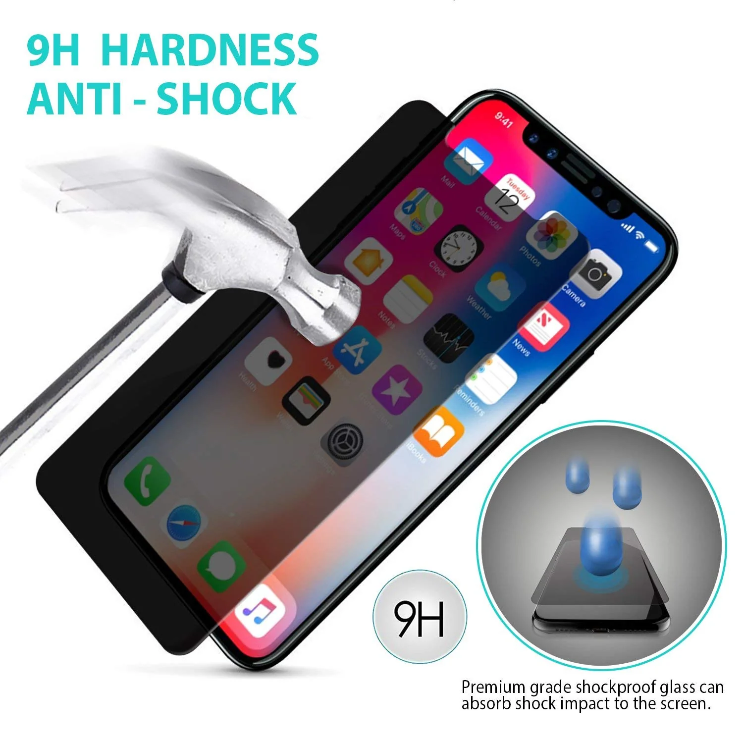iPhone XS/11 Pro Max - Privacy Screen Protector - Tempered Glass - 3D Full Cover - Image 3