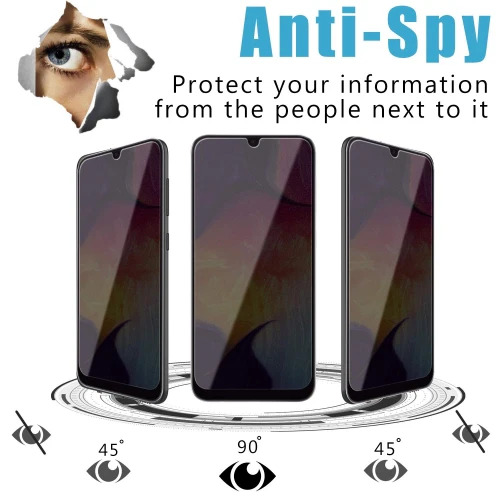 Samsung Galaxy A50 A30 A20 - Privacy Screen Protector - Tempered Glass - 3D Full Cover - Image 2