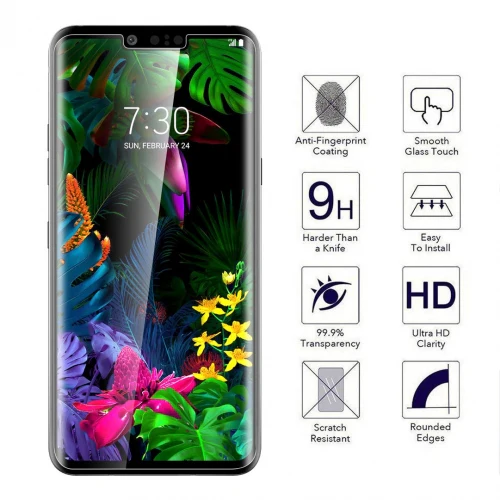 LG G8 ThinQ - Tempered Glass Screen Protector - 3D Curved - Full Cover - Image 2