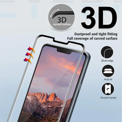 LG G8 ThinQ - Tempered Glass Screen Protector - 3D Curved - Full Cover - Image 4