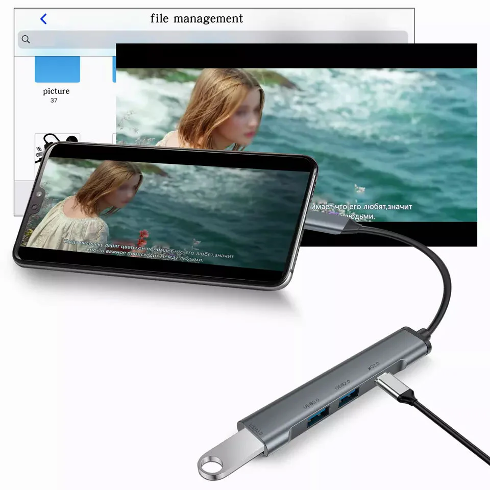 4-in-1 Adapter USB Hub USB-C Charger Port USB Splitter TYPE-C PD Port - ZDY50 - Image 3