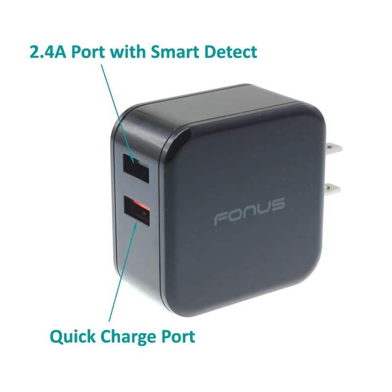 4-in-1 Home Car Charger Set with Two 6ft Cables - USB-C - Fonus K06 - Image 4