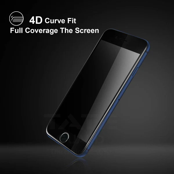 iPhone 7/8 Plus - Privacy Screen Protector - Tempered Glass - 4D Full Cover - Black - Image 2