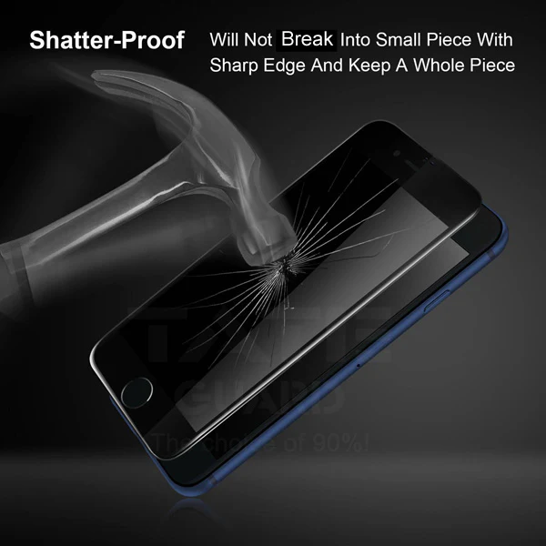 iPhone 7/8 Plus - Privacy Screen Protector - Tempered Glass - 4D Full Cover - Black - Image 3