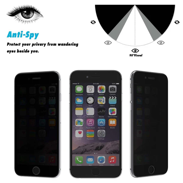 iPhone 7/8 Plus - Privacy Screen Protector - Tempered Glass - 4D Full Cover - Black - Image 6