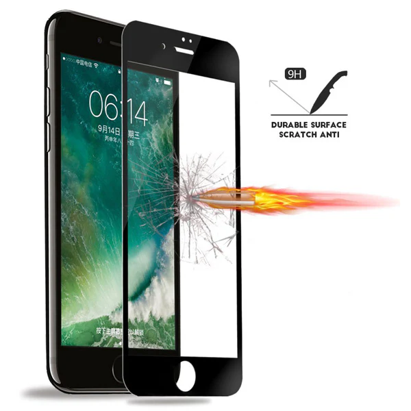 iPhone 7/8 Plus - Tempered Glass Screen Protector - HD Clear - 5D Curved - Full Cover - Black - Image 5