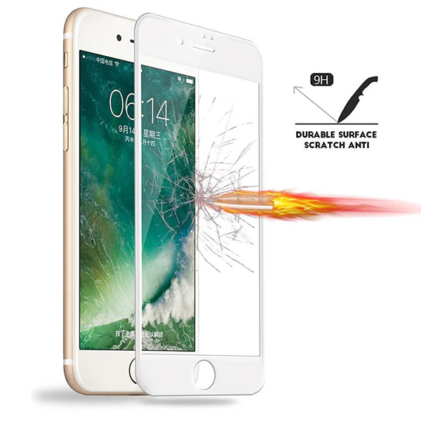 iPhone 7/8 Plus - Tempered Glass Screen Protector - HD Clear - 5D Curved - Full Cover - White - Image 3