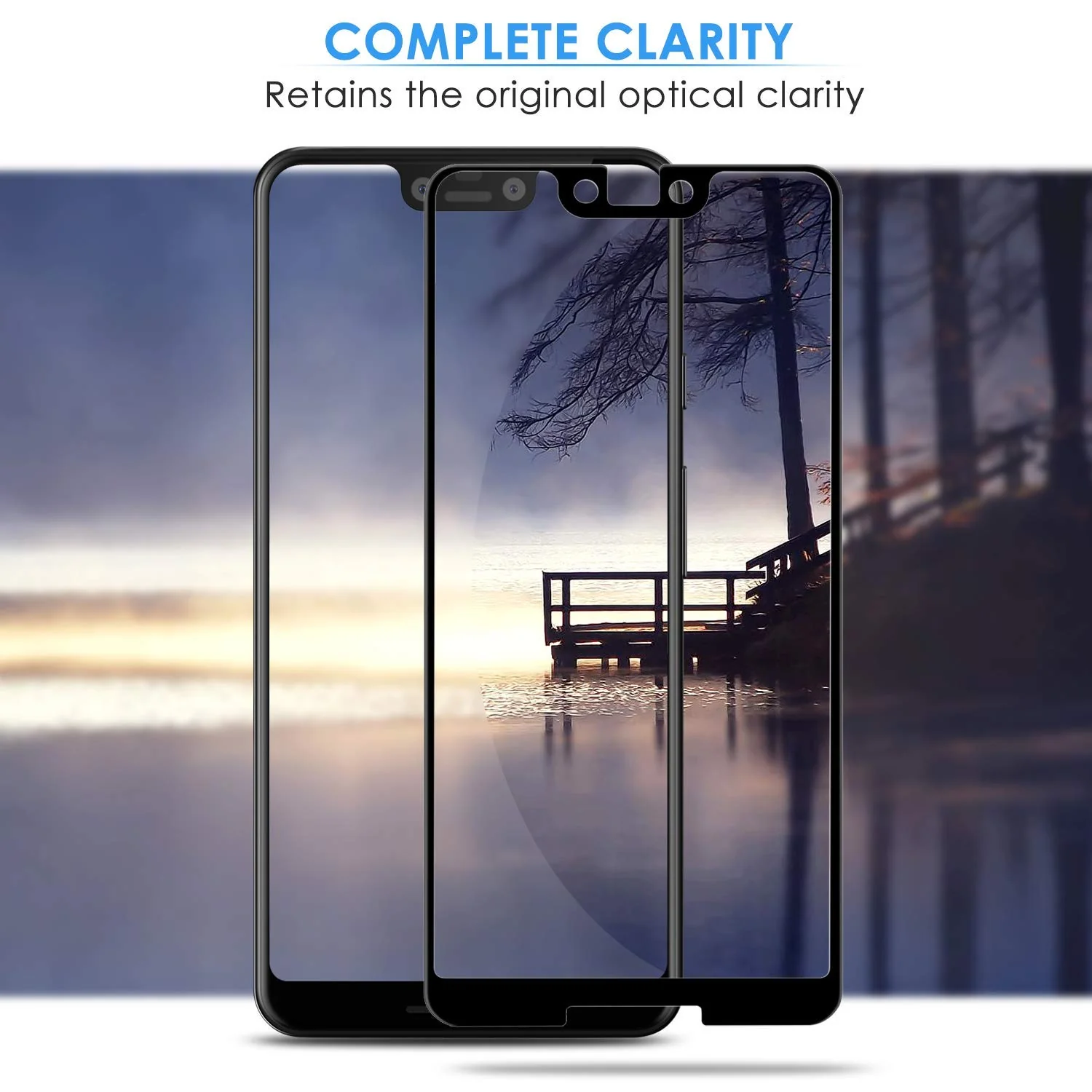 Google Pixel 3 XL - Tempered Glass Screen Protector - HD Clear - Curved - Full Cover - Image 6