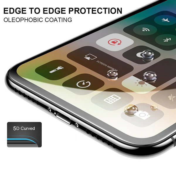 iPhone X/XS/11 Pro - Tempered Glass Screen Protector - HD Clear - 5D Curved - Full Cover - Image 4
