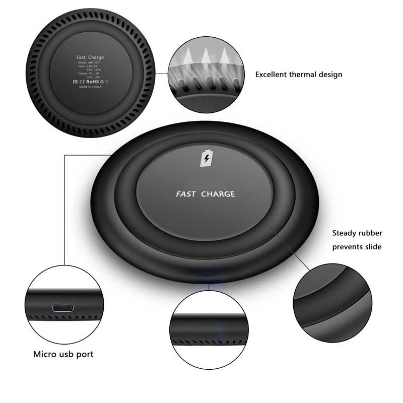 Ultra Slim Wireless Charger Fast Charging Pad - Fonus N94 - Image 3