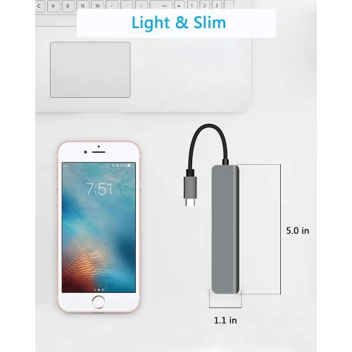 7-in-1 USB-C to 4K HDMI Adapter PD Port HDTV Adapter Charger Port MicroSD Slot TV Video Hub - ZDS78 - Image 6