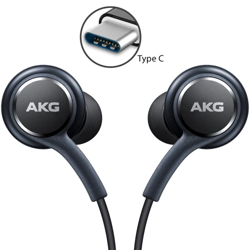 AKG TYPE-C Earphones Authentic Headphones USB-C Earbuds EO-IC100 w Mic - Black - Image 4