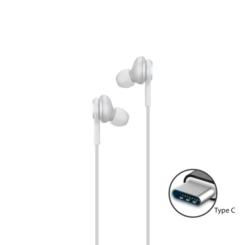 AKG TYPE-C Earphones Authentic Headphones USB-C Earbuds EO-IC100 w Mic - White - Image 3