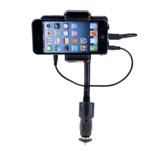 FM Transmitter Car Mount DC Charger Holder - Handsfree Mic - Remote - Fonus J45 - Image 2