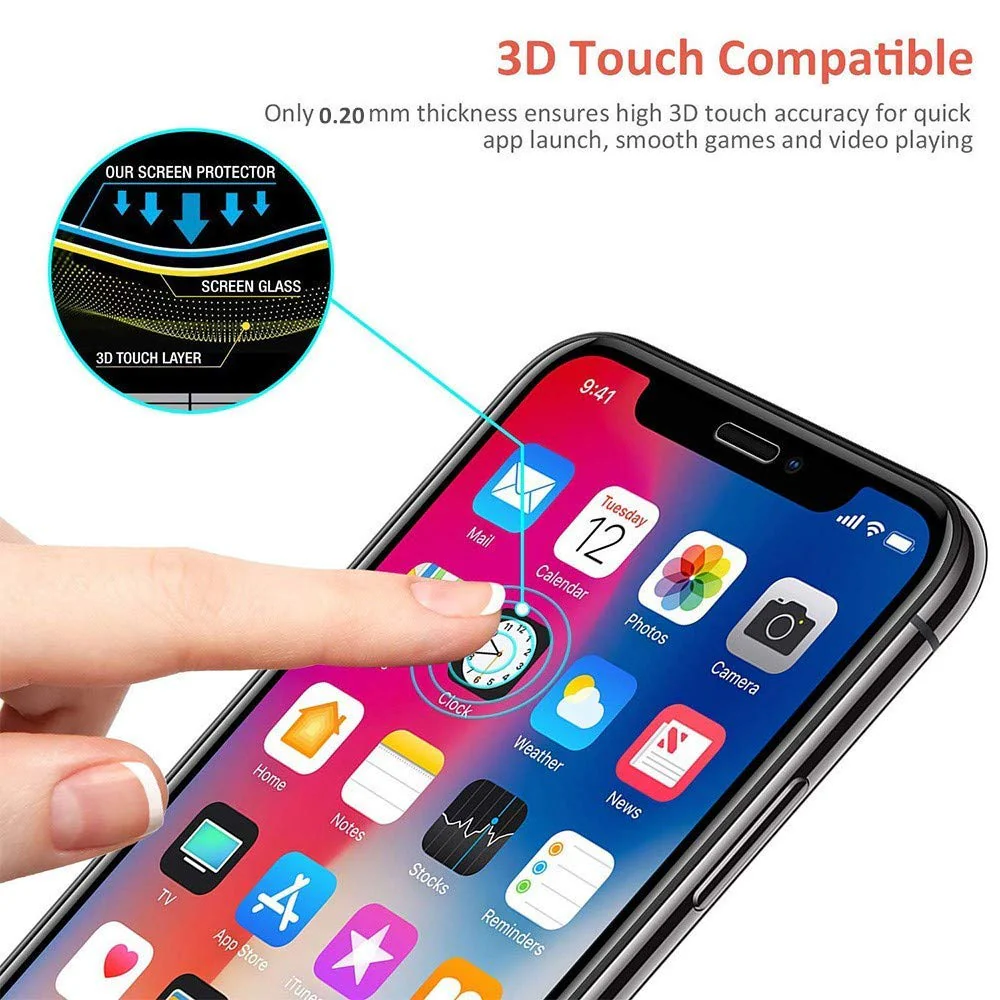 iPhone XS/11 Pro Max - Anti-glare Screen Protector Tempered Glass - Full Cover - Fingerprint Resistant - Image 5